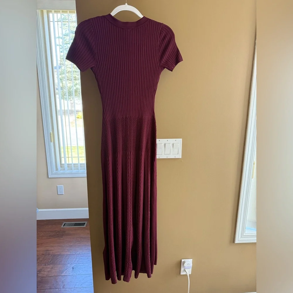 Sandro Milla Knit Midi Dress in Bordeaux size 36 - Picture 7 of 11